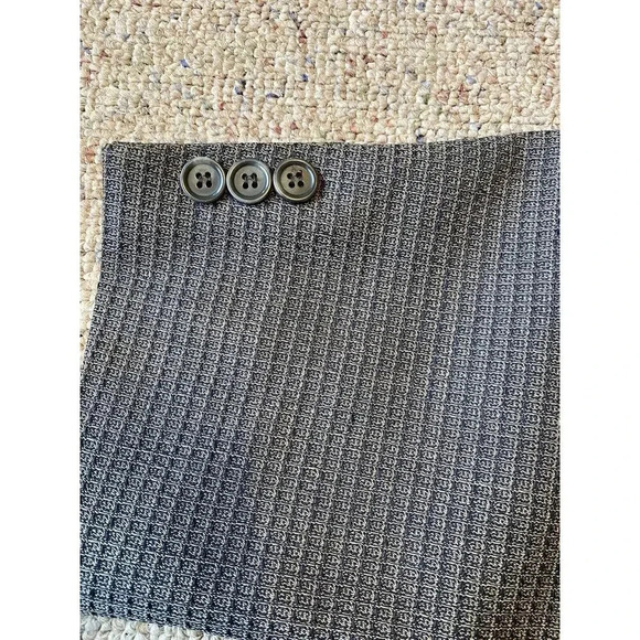 Conte di Milano Mens 44Tall 3Btn Wool Blazer Jacket SportCoat Houndstooth Gray - Picture 13 of 14